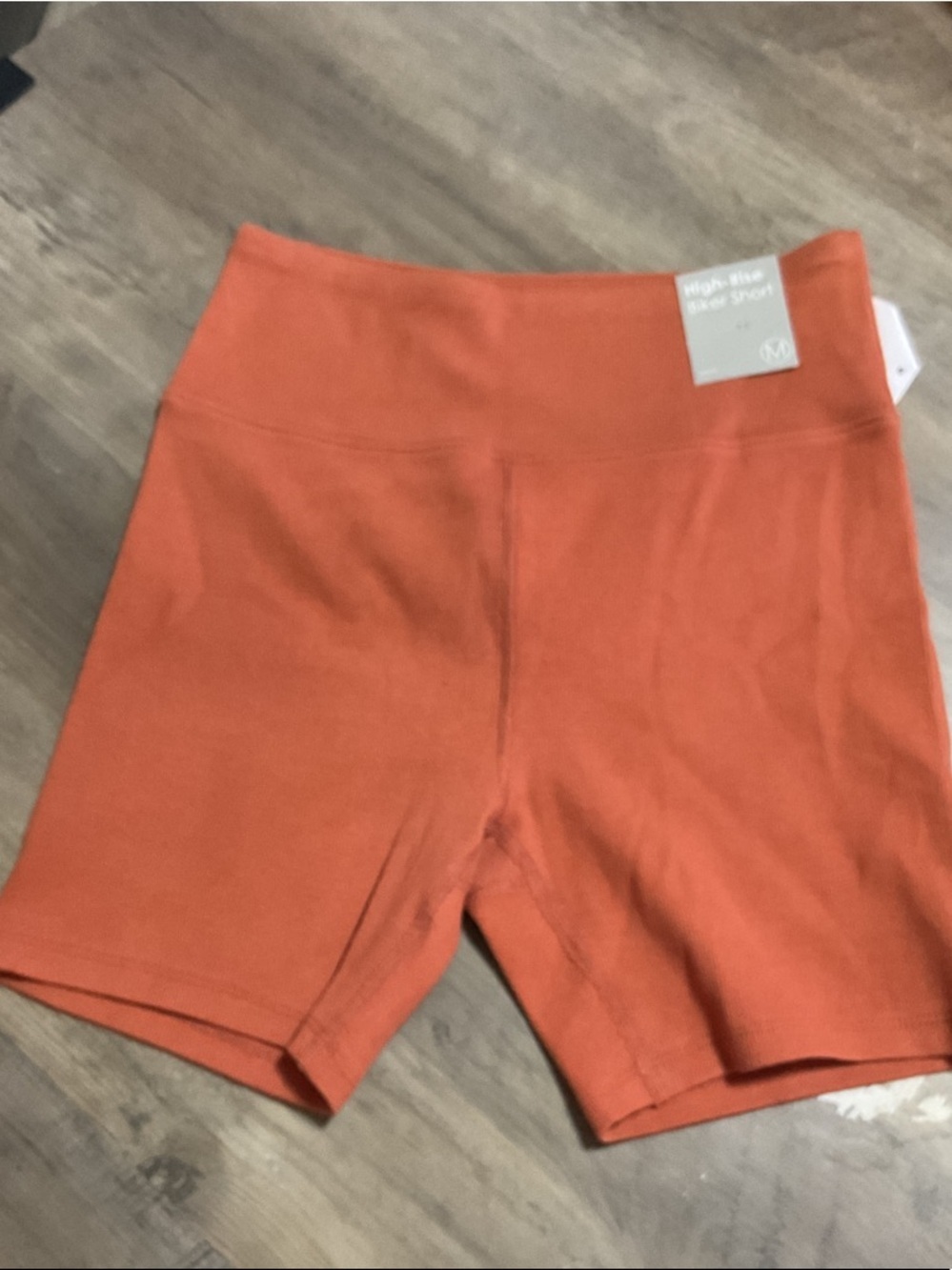 Forever 21 High-Waist Orange Bike Shorts